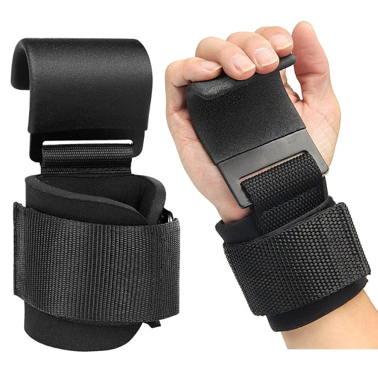 2 Pcs Weight Lifting Hooks - Upgraded Heavy Duty Lifting Wrist Straps for Deadlift Powerlift Pull up bar Liftups Shrugs Alternative in Fitness Gym Power Training Not Scalable Hook