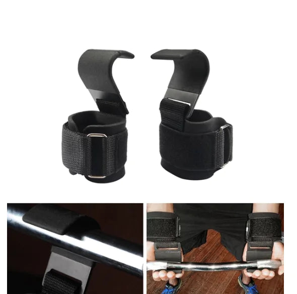 2 Pcs Weight Lifting Hooks - Upgraded Heavy Duty Lifting Wrist Straps for Deadlift Powerlift Pull up bar Liftups Shrugs Alternative in Fitness Gym Power Training Not Scalable Hook